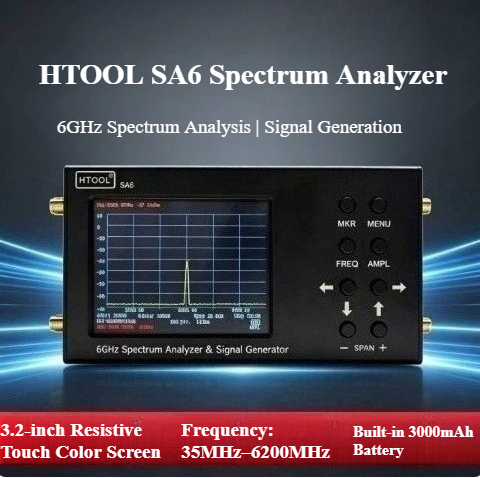 Signal Generator Spectrum Analyzer - Analizador de Espectro Portátil 35MHz‑6.2GHz, Generador